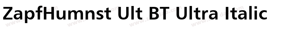 ZapfHumnst Ult BT Ultra Italic字体转换